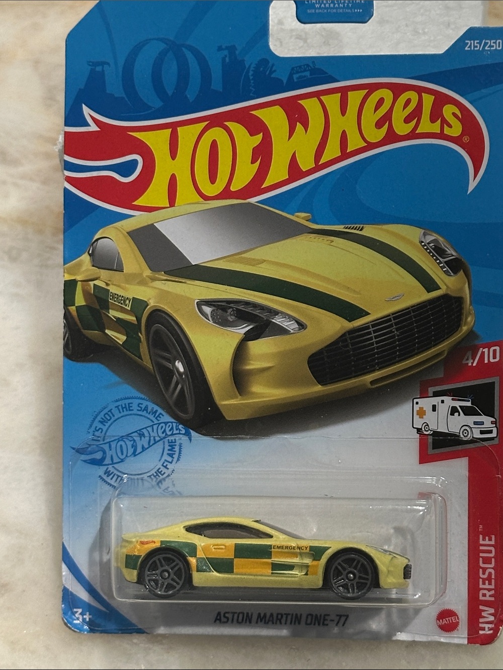 Hot Wheels Aston Martin One-77 Kids Toy Car - Yellow